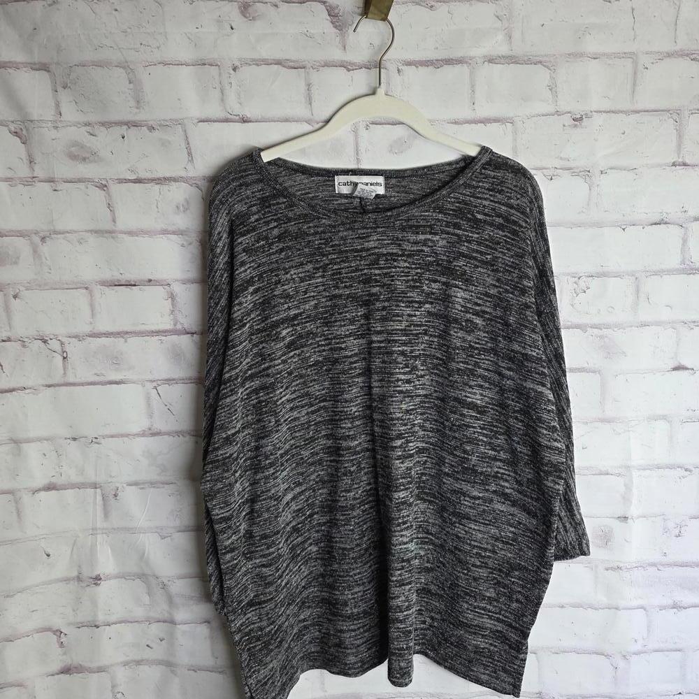 Black and white sparkle accent top
